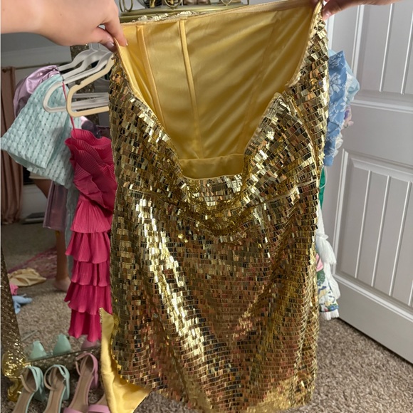REVOLVE Gold Sequin Mini Dress - Picture 3 of 3